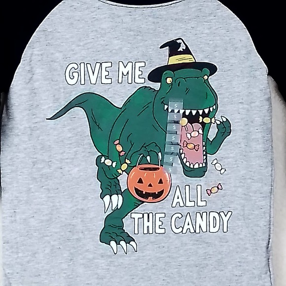 Carter's Long Sleeve Cotton Graphic Raglan Tee Size 5 Halloween Dino - Picture 5 of 10